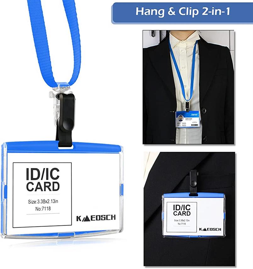 2 in 1 ID Card Case Vertically or Horizontally Adjustable